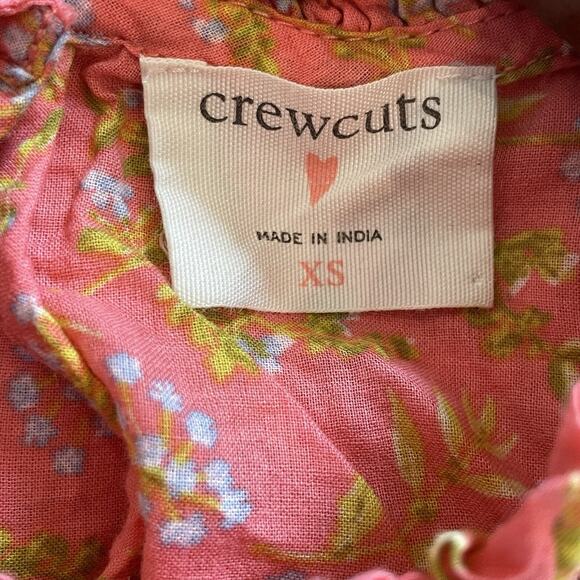 J.Crew Crewcuts Girls Smocked Puff Sleeve Top Floral Blouse Pink Wisp Coral XS - Picture 10 of 13